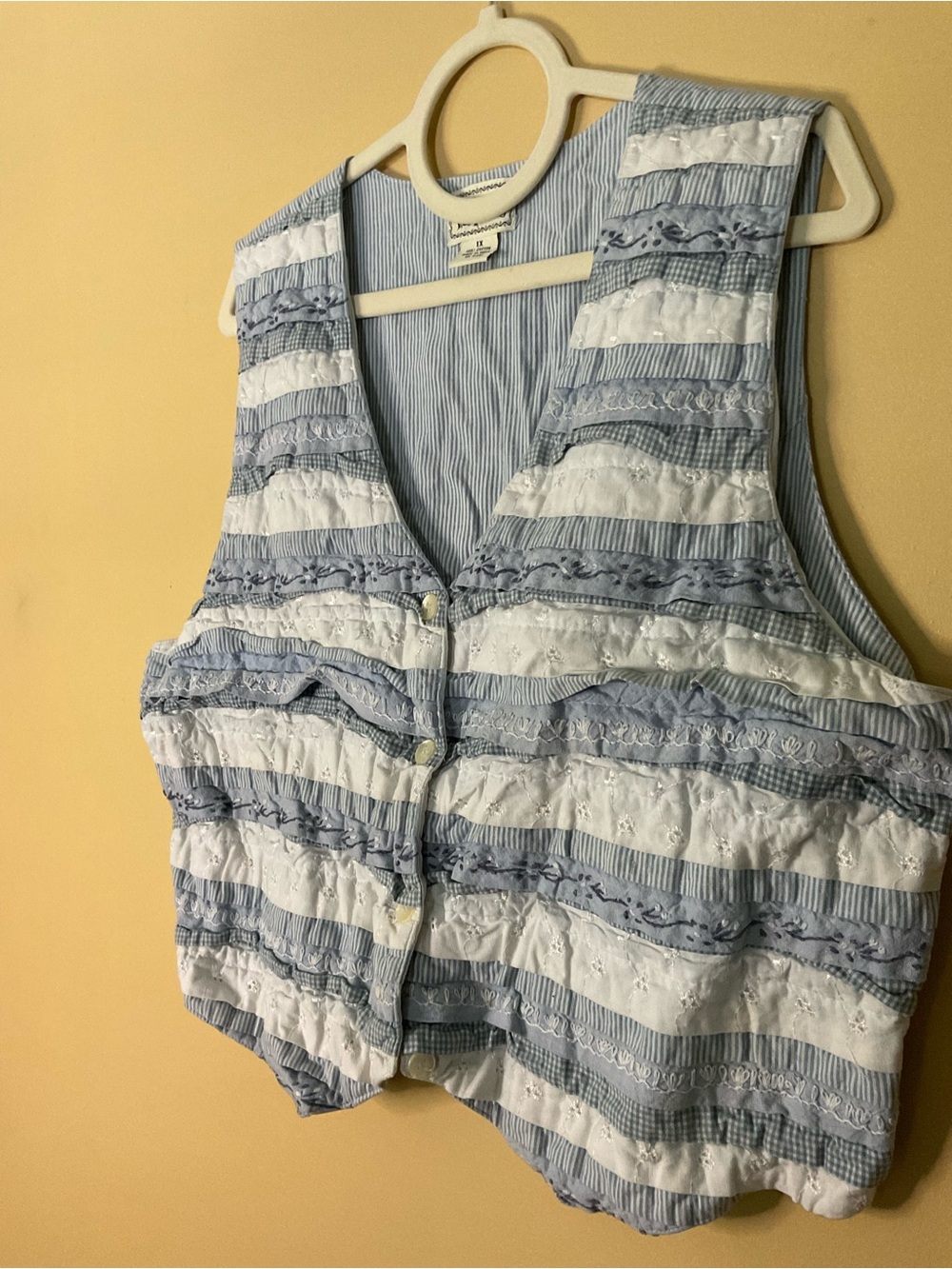 Tantrums 100% Cotton Blue and White Striped Sleeveless Button Vest - Picture 2 of 8
